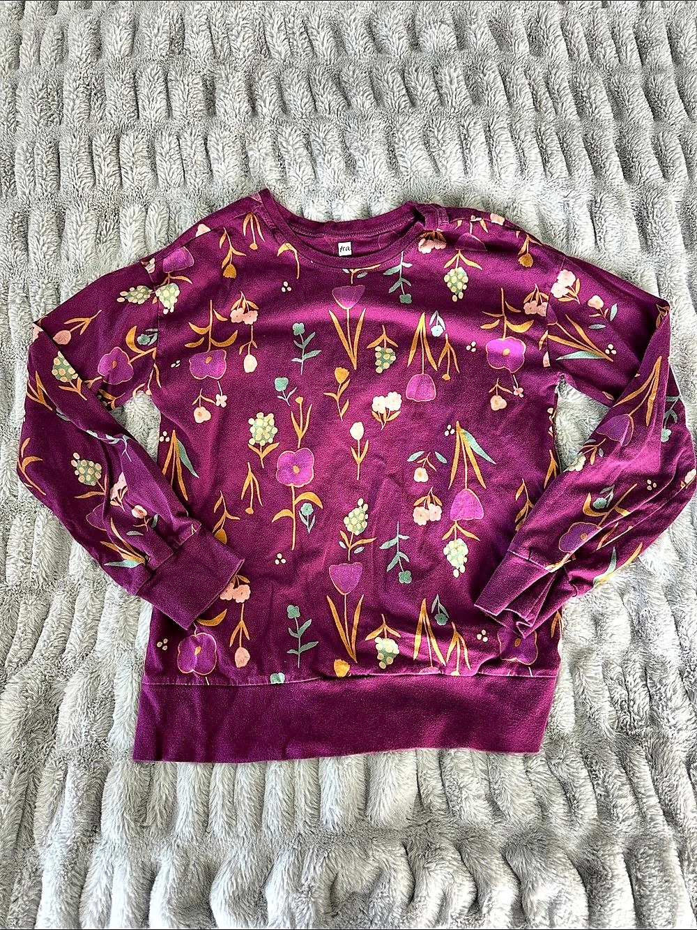 Tea Collection Floral Cotton Sweatshirt Size 14